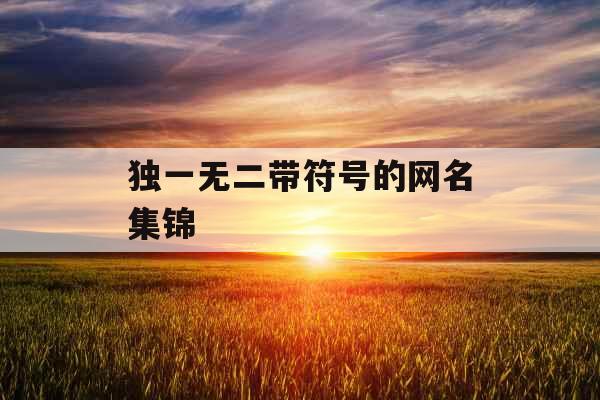 独一无二带符号的网名集锦 独一无二带符号的网名集锦