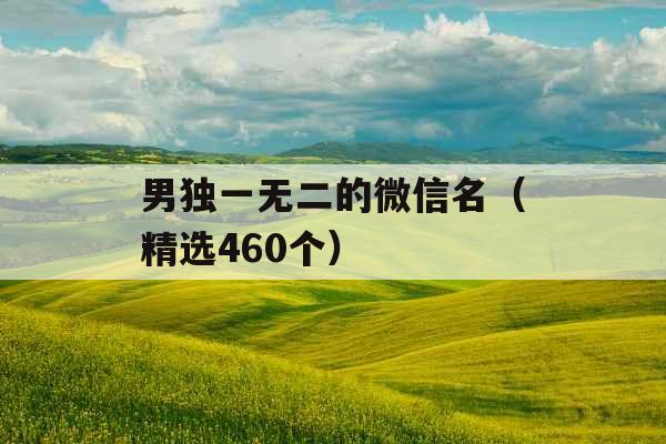男独一无二的微信名（精选460个）