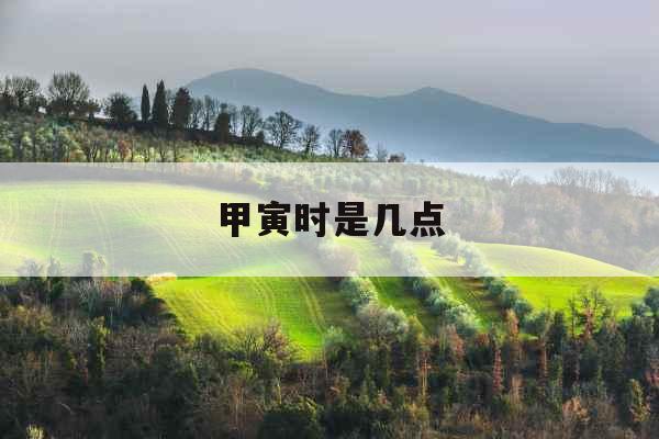 甲寅时是几点 甲寅时是几点