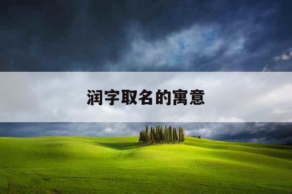 润字取名的寓意