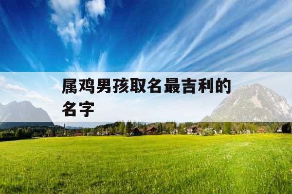 属鸡男孩取名最吉利的名字