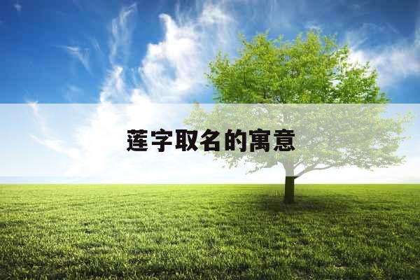 莲字取名的寓意