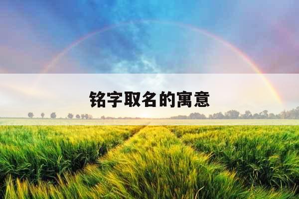 铭字取名的寓意