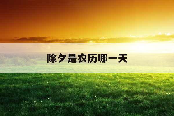 除夕是农历哪一天