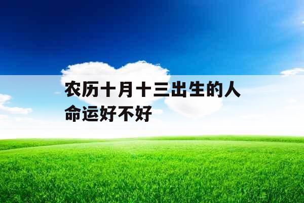 农历十月十三出生的人命运好不好