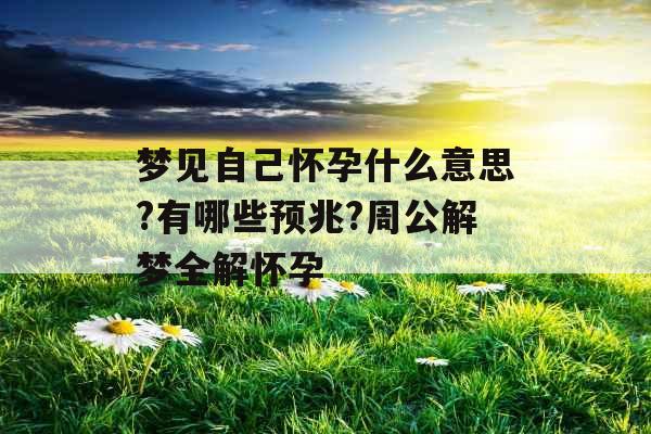 梦见自己怀孕什么意思?有哪些预兆?周公解梦全解怀孕