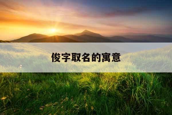 俊字取名的寓意 俊字取名的寓意