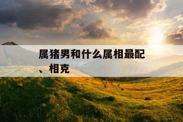属猪男和什么属相最配、相克