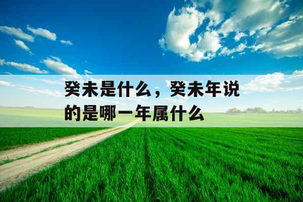 癸未是什么，癸未年说的是哪一年属什么