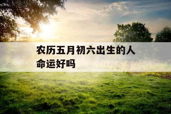 农历五月初六出生的人命运好吗