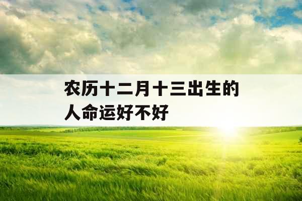 农历十二月十三出生的人命运好不好