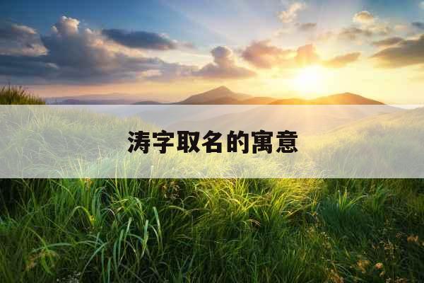 涛字取名的寓意