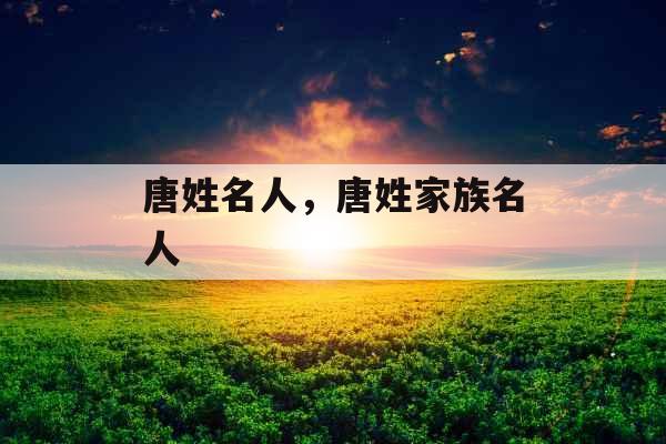 唐姓名人，唐姓家族名人