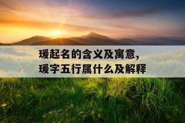 瑗起名的含义及寓意,瑗字五行属什么及解释