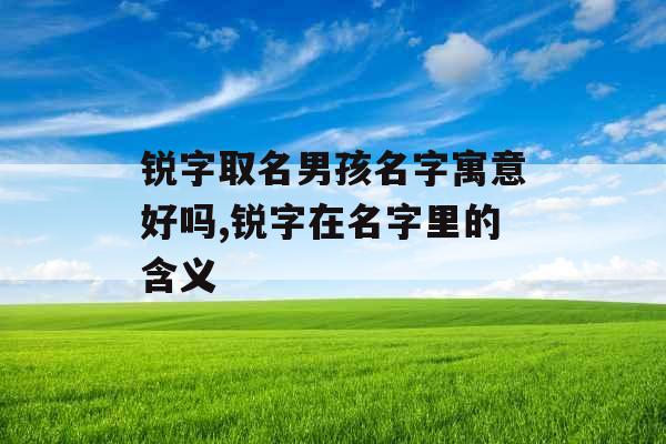 锐字取名男孩名字寓意好吗,锐字在名字里的含义