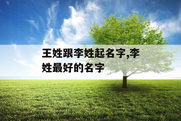 王姓跟李姓起名字,李姓最好的名字