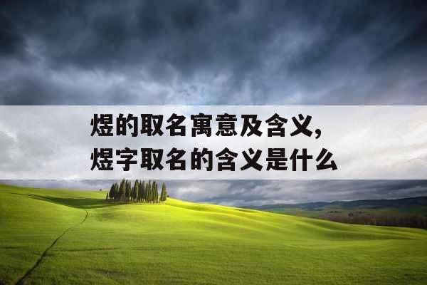 煜的取名寓意及含义,煜字取名的含义是什么