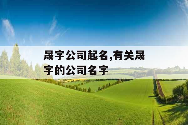 晟字公司起名,有关晟字的公司名字