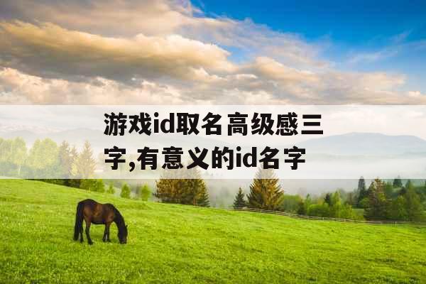 游戏id取名高级感三字,有意义的id名字