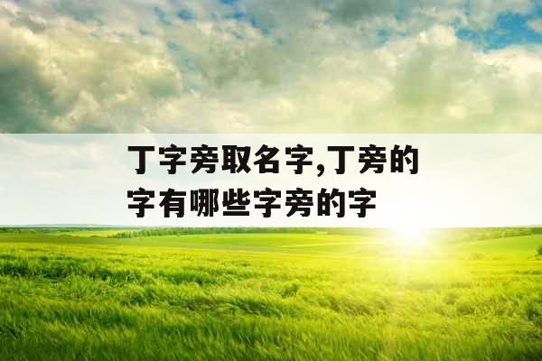 丁字旁取名字,丁旁的字有哪些字旁的字