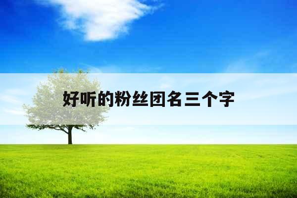 好听的粉丝团名三个字