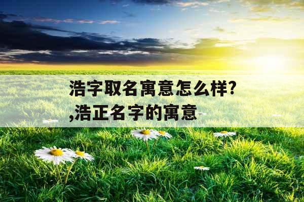 浩字取名寓意怎么样?,浩正名字的寓意 浩字取名寓意怎么样?,浩正名字的寓意