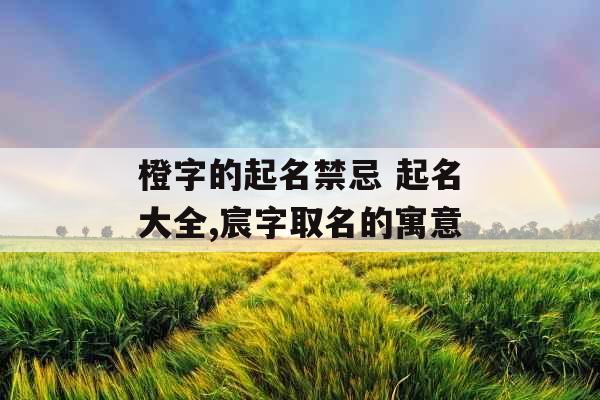 橙字的起名禁忌 起名大全,宸字取名的寓意