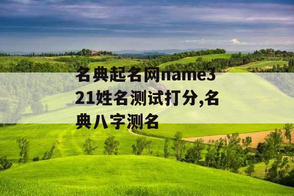 名典起名网name321姓名测试打分,名典八字测名