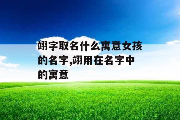 翊字取名什么寓意女孩的名字,翊用在名字中的寓意 翊字取名什么寓意女孩的名字,翊用在名字中的寓意