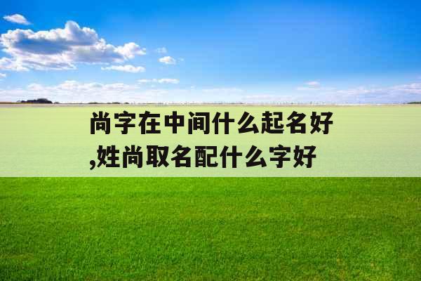 尚字在中间什么起名好,姓尚取名配什么字好