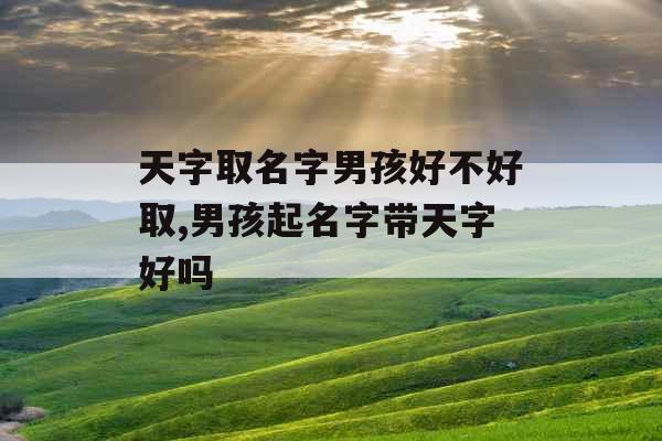 天字取名字男孩好不好取,男孩起名字带天字好吗