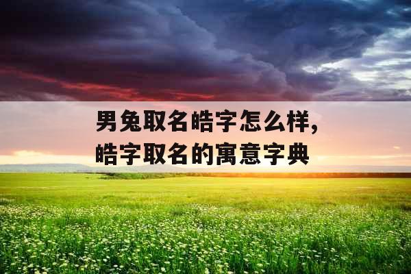 男兔取名皓字怎么样,皓字取名的寓意字典