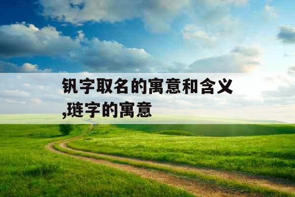 钒字取名的寓意和含义,琏字的寓意