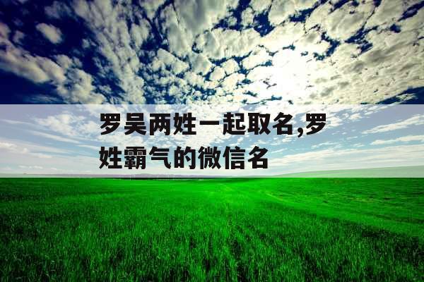 罗吴两姓一起取名,罗姓霸气的微信名