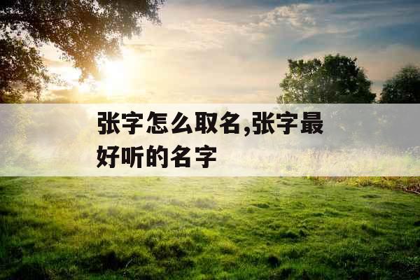 张字怎么取名,张字最好听的名字