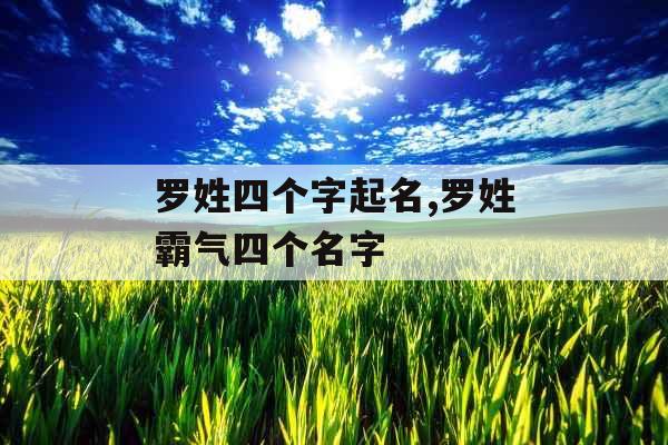 罗姓四个字起名,罗姓霸气四个名字