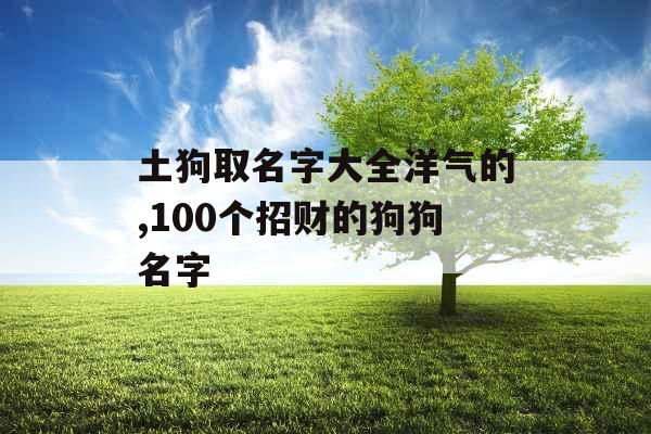 土狗取名字大全洋气的,100个招财的狗狗名字 土狗取名字大全洋气的,100个招财的狗狗名字