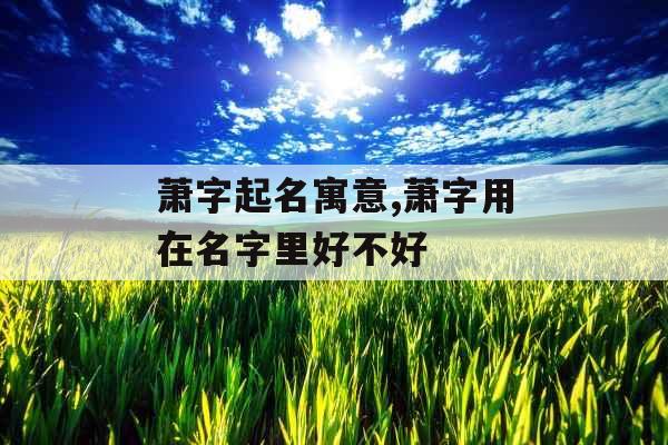 萧字起名寓意,萧字用在名字里好不好