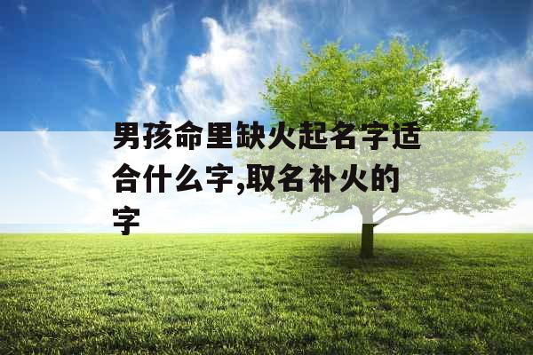 男孩命里缺火起名字适合什么字,取名补火的字