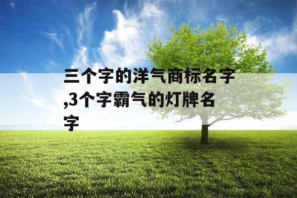 三个字的洋气商标名字,3个字霸气的灯牌名字