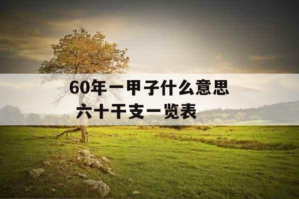 60年一甲子什么意思 六十干支一览表