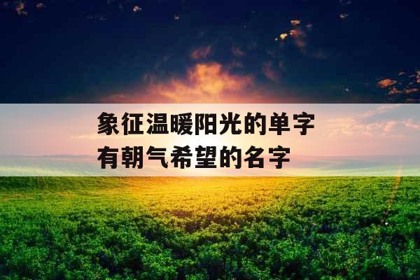 象征温暖阳光的单字 有朝气希望的名字