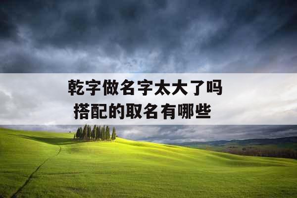 乾字做名字太大了吗  搭配的取名有哪些