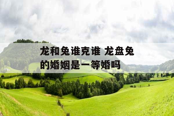 龙和兔谁克谁 龙盘兔的婚姻是一等婚吗
