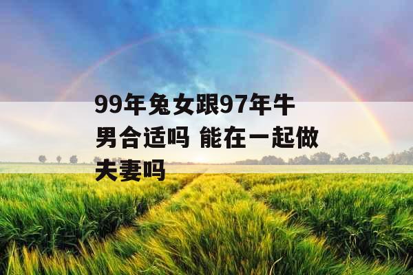 99年兔女跟97年牛男合适吗 能在一起做夫妻吗