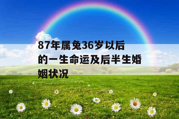 87年属兔36岁以后的一生命运及后半生婚姻状况