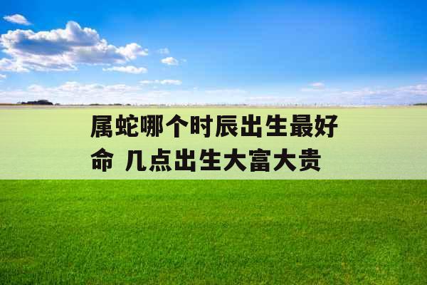 属蛇哪个时辰出生最好命 几点出生大富大贵