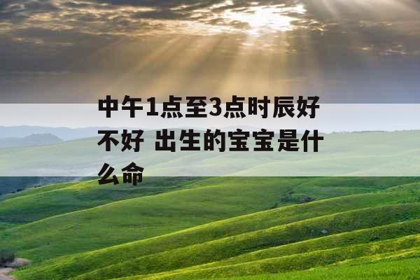 中午1点至3点时辰好不好 出生的宝宝是什么命 中午1点至3点时辰好不好 出生的宝宝是什么命
