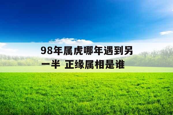 98年属虎哪年遇到另一半 正缘属相是谁