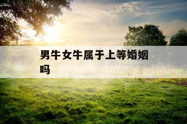 男牛女牛属于上等婚姻吗 男牛女牛属于上等婚姻吗